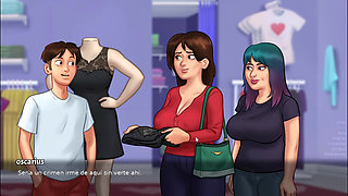 My stepmom kisses me in the fitting room and gets hot - summertime saga