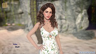 Game walkthrough featuring a hot brunette with big tits and a big ass