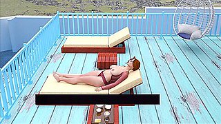 Sean Fucking His Stepmom Pussy Doggystyle Sex While His Stepaunt Taking Sunbath On The Pool