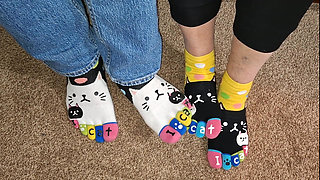 Having fun with 5 finger toes socks