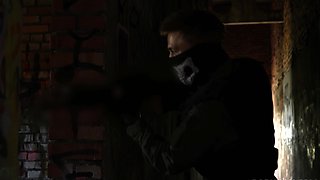 Adorable young babe subjected to hardcore anal gangbang