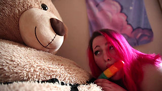 Adorable BBW Fucks Her Big Teddybear