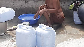 Stepsister is not in the bathroom Stepsister takes bath in the bathroom