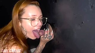 Hot Wife & Friend Suck Big Cocks at Gloryhole - First Time Swinging!