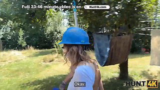 Hunt4k. beautiful fanta sie bangs with old hunter for her annual bank check in public