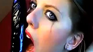 Big Dildo Blowjob by Aurelie on Webcam