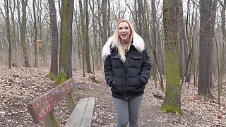 The old man fucks his young blondie in missionary position