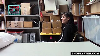 Little mexican young shoplifter busted by a Big Dick lp officer