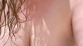 Curvy MILF Takes Shower Flashing All