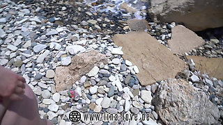 Risky Sex in Public with Unknown Xxl Cock Fucked on the Beach While Everyone Could Watch