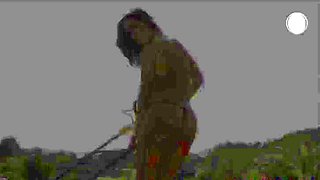 ThisIsGlamour Chloe Bodimeade Mowing By The Pool LEWD