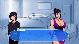 Big boob mom gets caught in a snowy daze