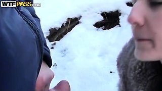 Small tit brunette sucks a big cock hardcore