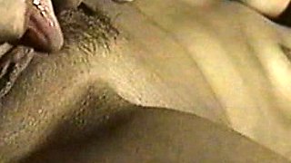 Small titted brunette teen fingering on the bed