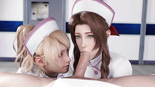 Nurse Luna And Aerith Sucking Big Dick