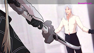 2B's Sex Lesson With Huge Cum Inside ( Cartoon )