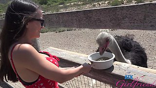 Glasses teen Summer Renee gets fucked outdoors in hd