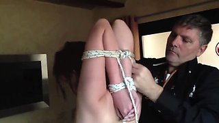 Skinny Submissive Gets Tied Up and Dominated Before Her Humiliation Duty