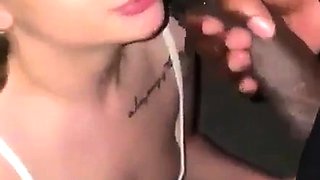 Italian amateur blonde blowing big cock