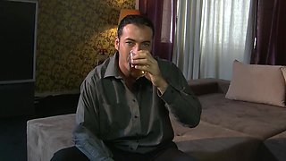 Ebony milf delivers passionate interracial striptease blowjob