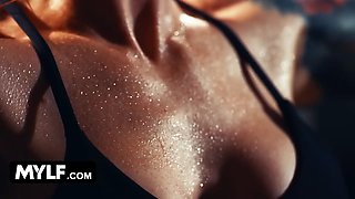 Mylf - big boobed fit cougar Sophia Locke concludes her sweat-soaked exercise with some hardcore pounding in the gym