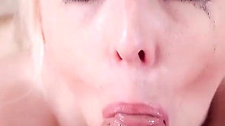 Sexy Lily Lovecock POV blowjob swallow