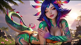 Horny Neeko in the Forest Bikini and Facial Cum