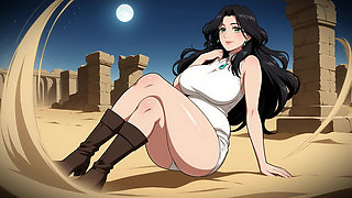 Cartoon Women in Desert Ai