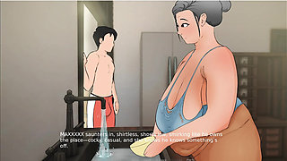 Plowed 1 : sexy grandma piss and teasing  grandson and shower with grandson