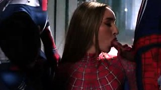 Spider Girl Banged By Superheroes