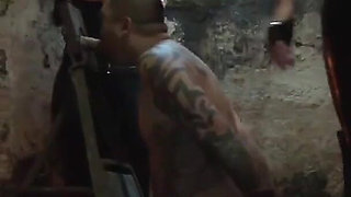 The rubber cock blown hard