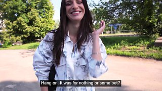 Public Agent Czech babe hardcore sex outdoors POV blowjob