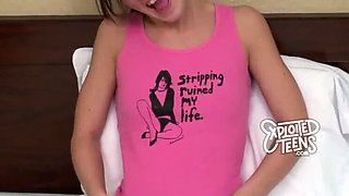 Teen Jade Star First Time Blowjob - Long Legs Amateur Sucks Big Cock POV