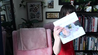 Solo brunette in lingerie masturbates