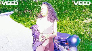 Jamaican ebony beauty Boricualovenyc enjoying a public nude beach and yoga session