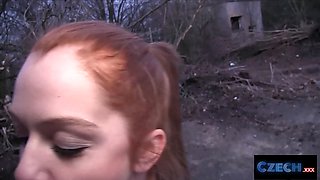 Czech sex - gullible ginger redhead pounded over my car