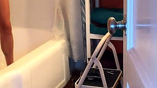 Hot brunette foot fetish play