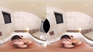 Charming asian teen temptress hot VR video