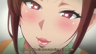 Sex addicted brunette gets creampied every time she has sex, hentai