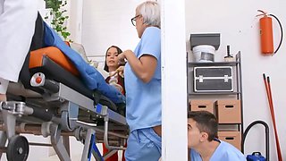 nurse gets a glory hole ass fuck