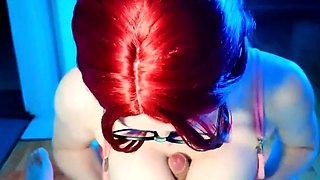 Amber_Hallibell - Redhead Cleans Pool Cleaner's Dick POV