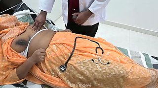Indian Doctor Examines Village Aunty's Big Natural Tits in Hospital