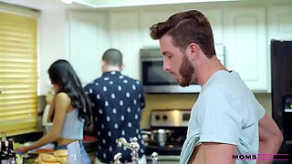 My Friends Mother Tia Cyrus Fucks My Hard Cock In The Kitchen