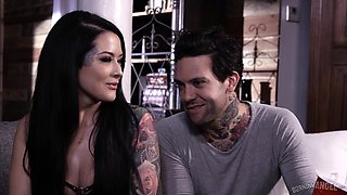Joanna Angel and two gothic friends fucked hard in a foursome