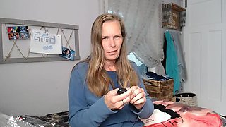 Homemade MILF Step Mommy Surprised With Gift - Amateur Lingerie Dildo Fun