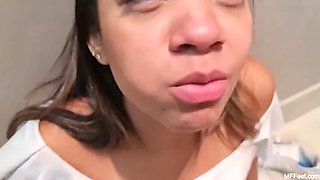 Dirty Latina Soles Worship Her Sweaty Sneakers and Socks