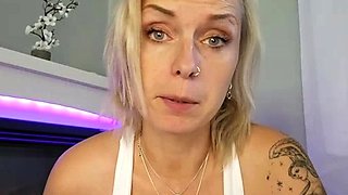 Cute blonde with big boobs solo