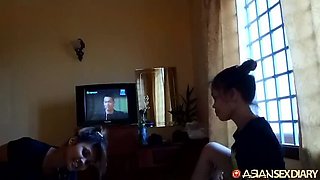 Petite Cambodian Asian Slut Takes Huge Foreigner Dick