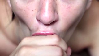 Close-up Wet Sloppy Blowjob. Cum In Mouth. Best Blowjob Ewer
