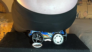 Plastic Toy Car Got Crushed by Lucys Fat Ass!